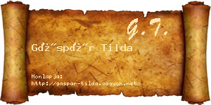 Gáspár Tilda névjegykártya
