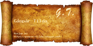 Gáspár Tilda névjegykártya